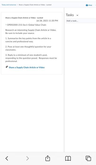 Today and tomorrow. Sure a Supply Chain Artider