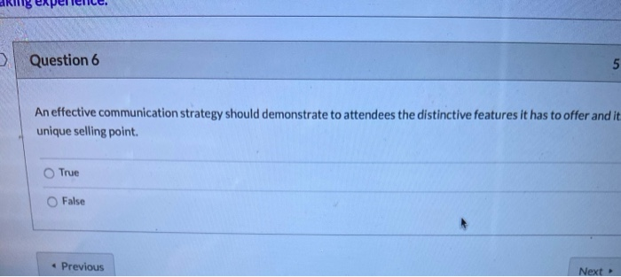 . > Question 6 An effective communication