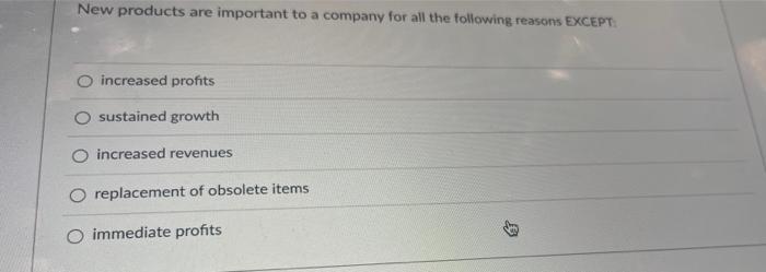 New products are important to a company for all