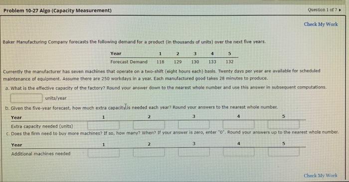 Problem 10-27 Algo (Capacity Measurement)