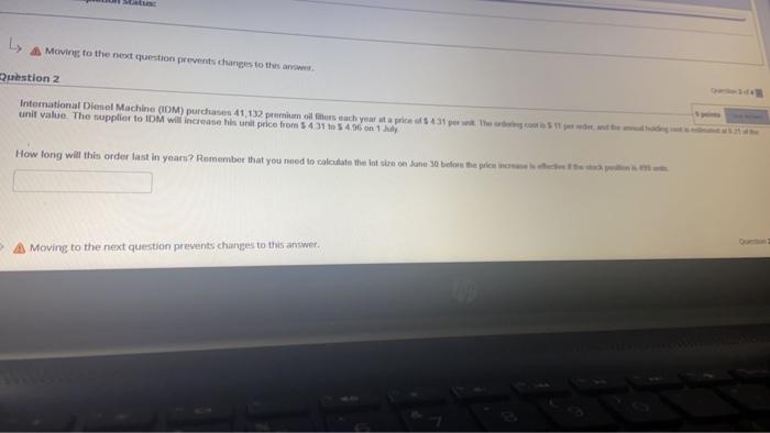 L Moving to the next question prevent changes to