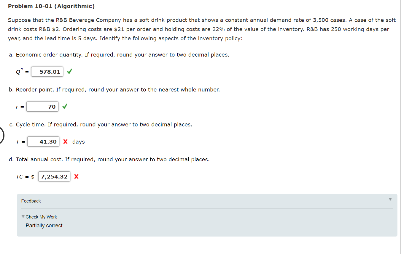 Problem 10-01 (Algorithmic) Suppose that the R&B