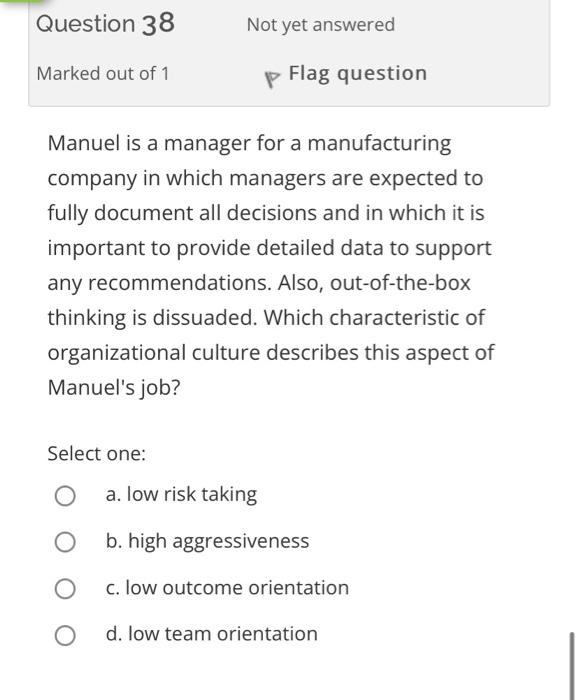 Question 36 Not yet answered Marked out of 1 p