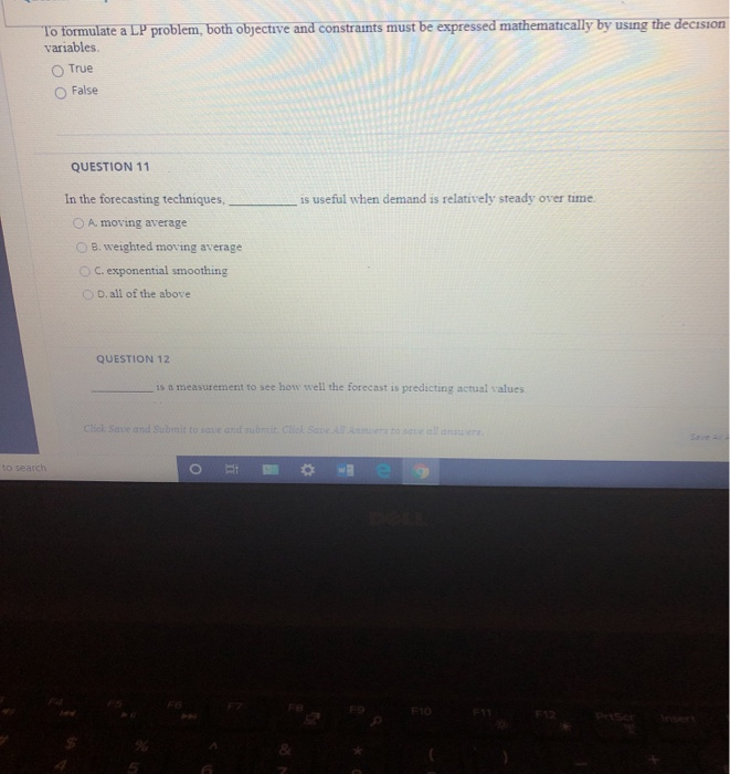 QUESTION 7 When the corner point method is