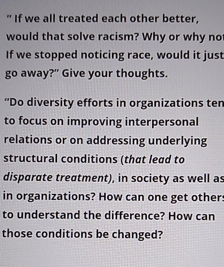 "If we all treated each other better, would that