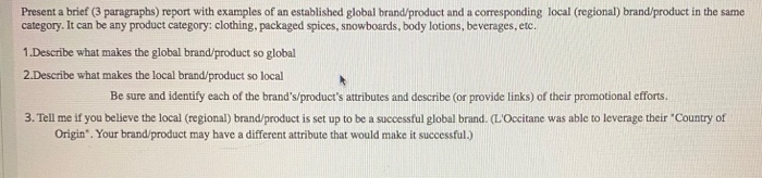 help please Present a brief (3 paragraphs) report