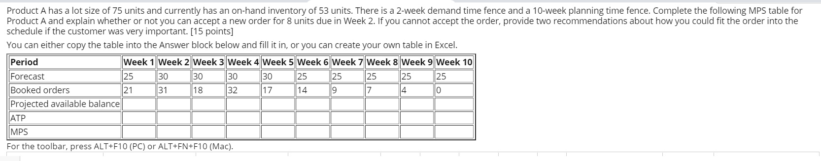 Please provide excel formulas. Product A has a