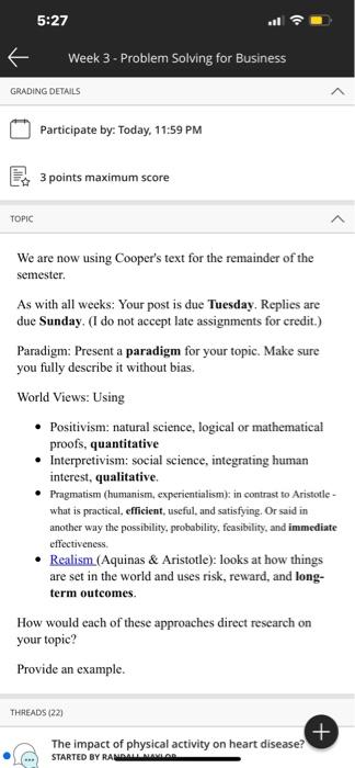 5:27 Week 3 - Problem Solving for Business