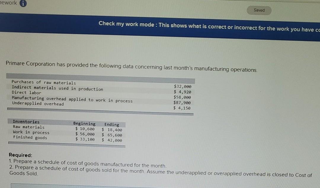 Why the RED "X"?! ework Saved Check my work mode: