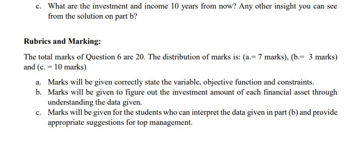 Question 6 (20 marks) Suppose you are the chief