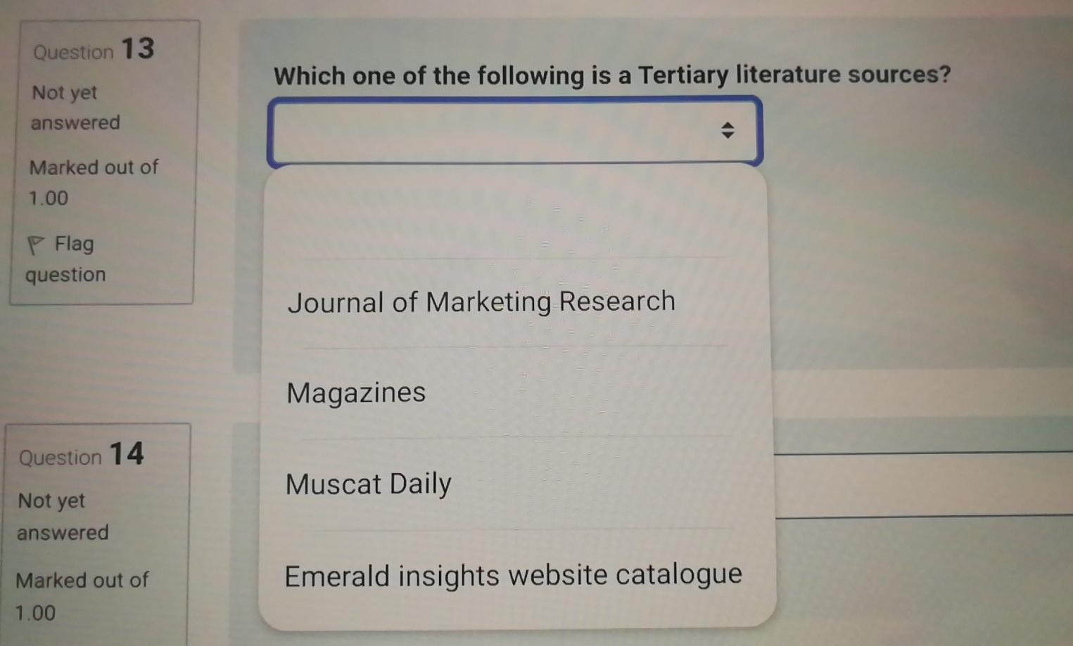 Question 13 Which one of the following is a