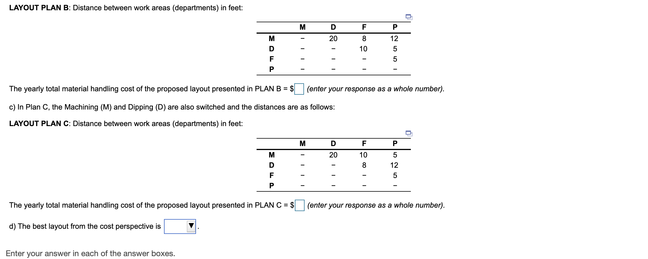 A Missouri job shop has four