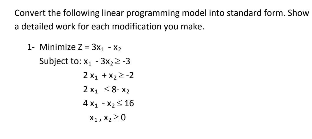 Operations research subject solve this problem