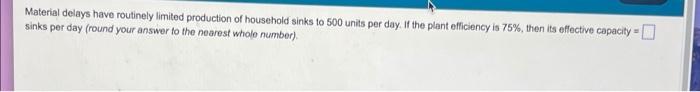 Material delays have routinely limited production