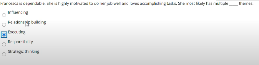 themes. Francesca is dependable. She is highly