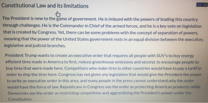 Constitutional Law and its limitations th The