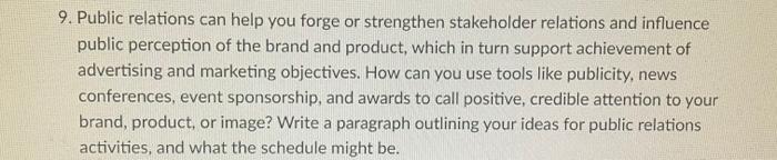 plan: vegan restaurant 9. Public relations can