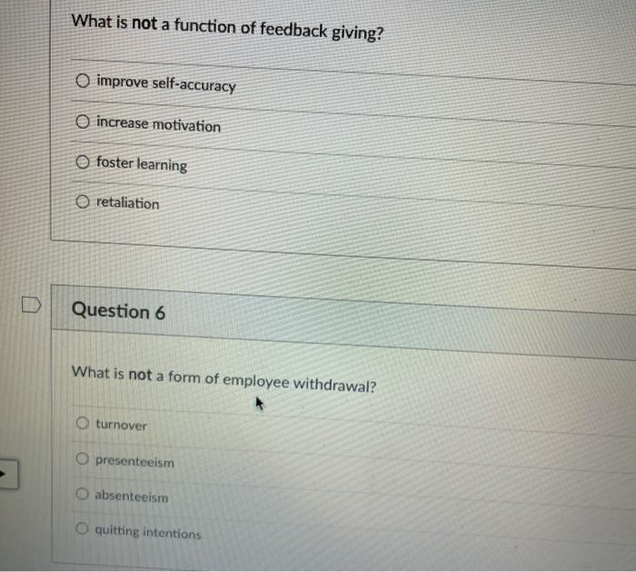 What is not a function of feedback giving? o