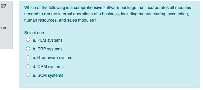 27 Which of the following is a comprehensive