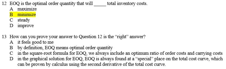 Please select an option A through D for question