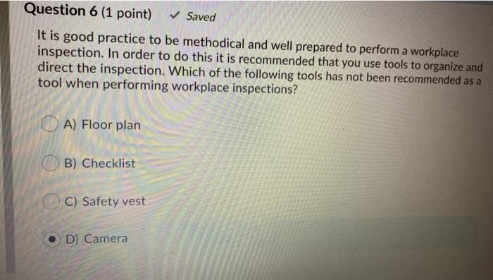 Question 6 (1 point) Saved It is good practice to