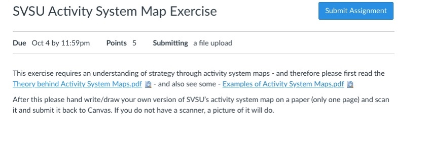 SVSU Activity System Map Exercise Submit
