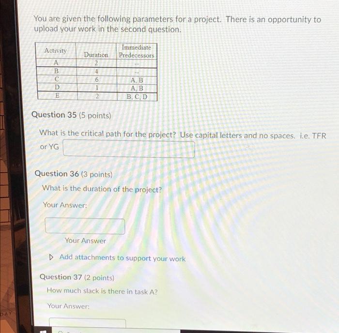 You are given the following parameters for a