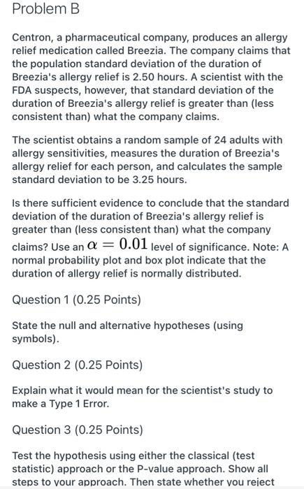 Please answer Problem B question 1-4. Thank you