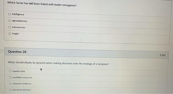 Which factor has not been linked with leader