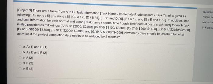 Question Not yet ar [Project 3] There are 7 tasks