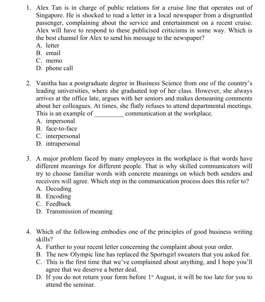 English for Business Communication 1. Alex Tan is