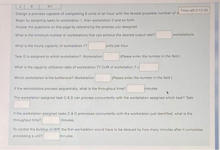 A 6 9 B D 4 Om The table below shows the tasks