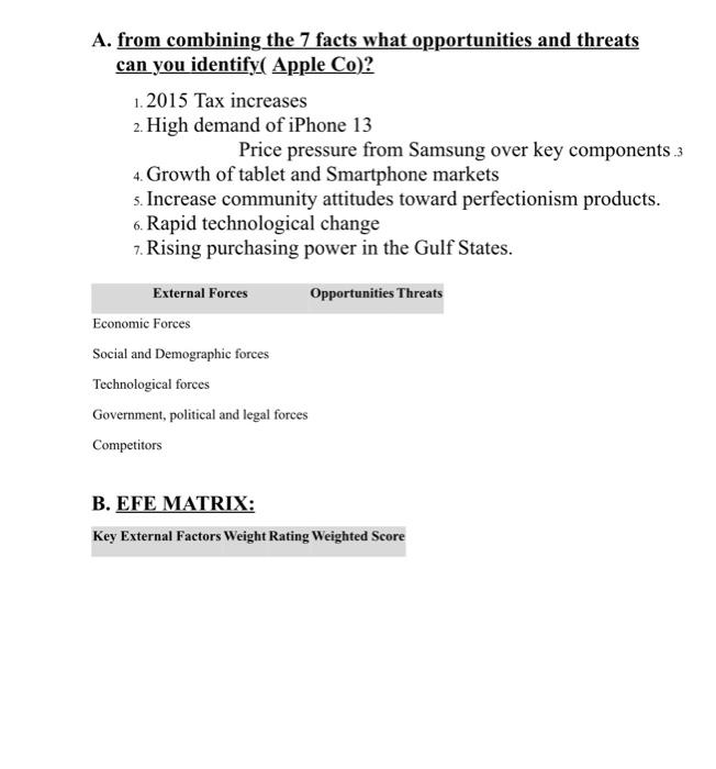 A. from combining the 7 facts what opportunities