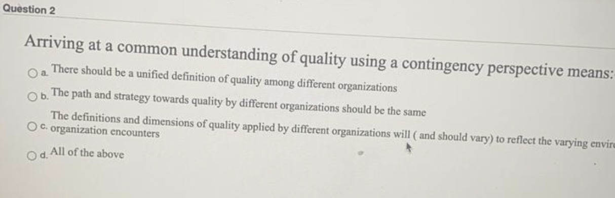 Question 2 a Arriving at a common understanding
