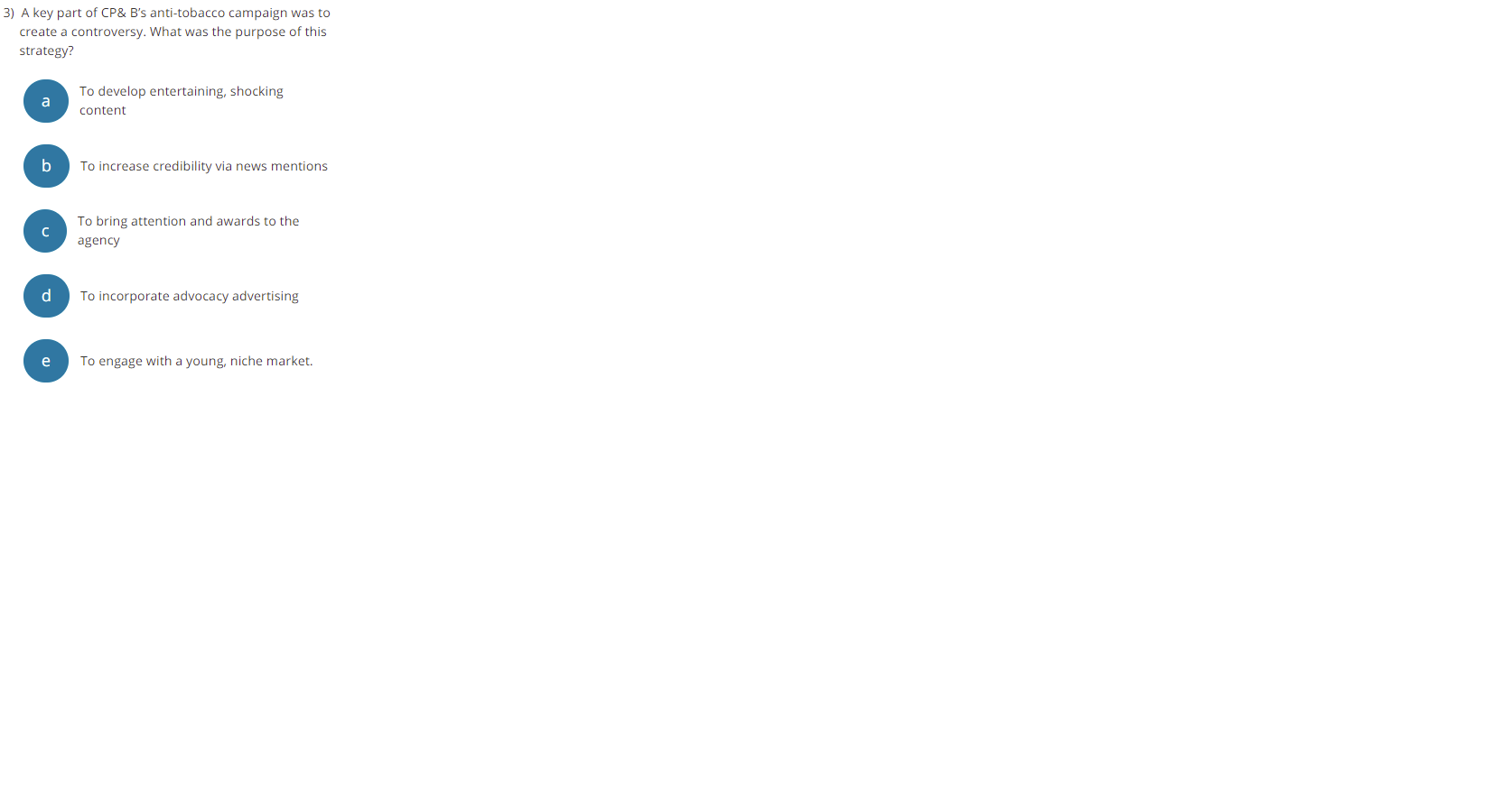 3) A key part of CP& B's anti-tobacco campaign