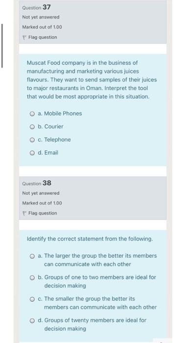 please fast Question 37 Not yet answered Marked