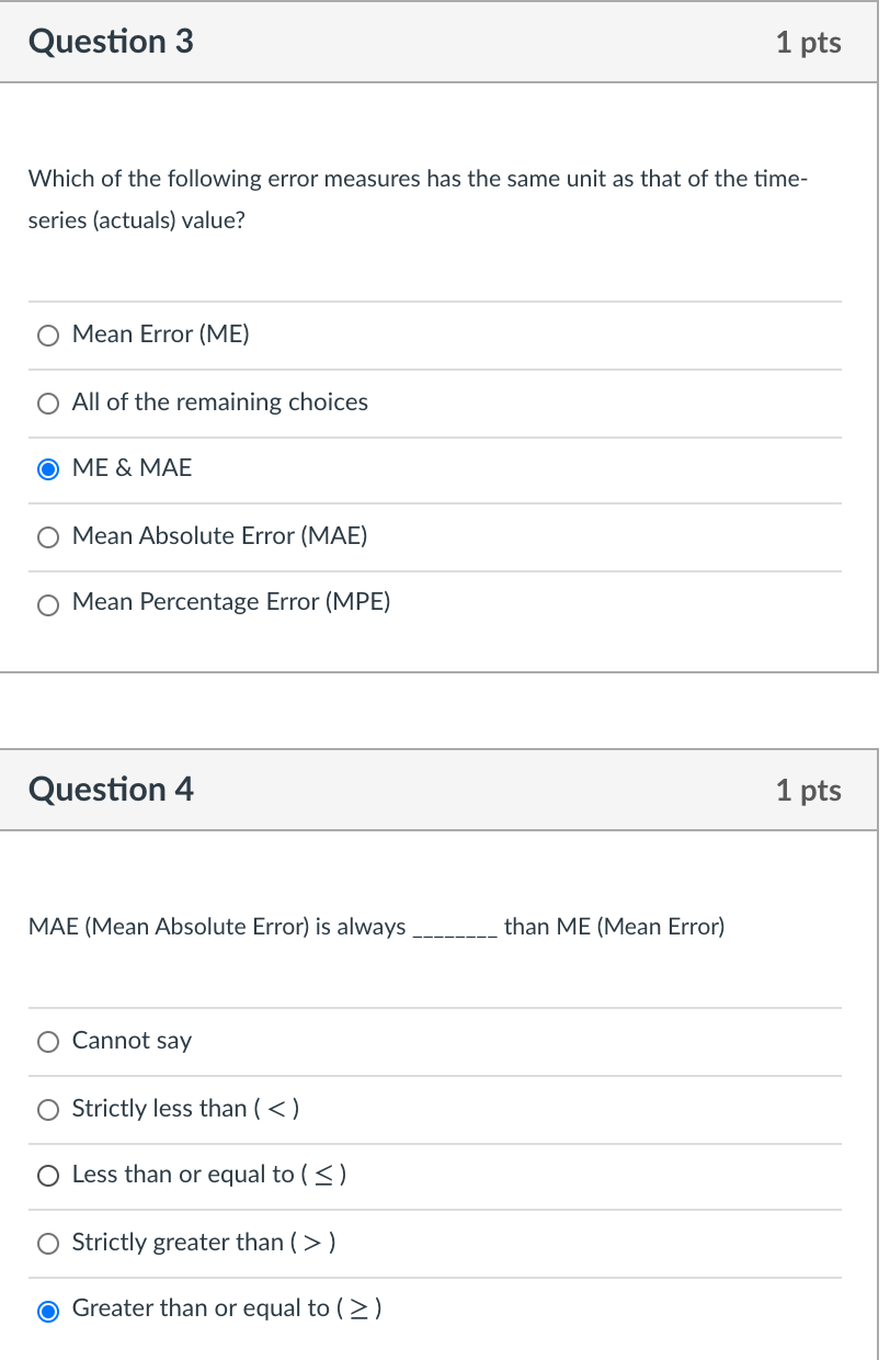 Question 1 1 pts Which of the following is likely