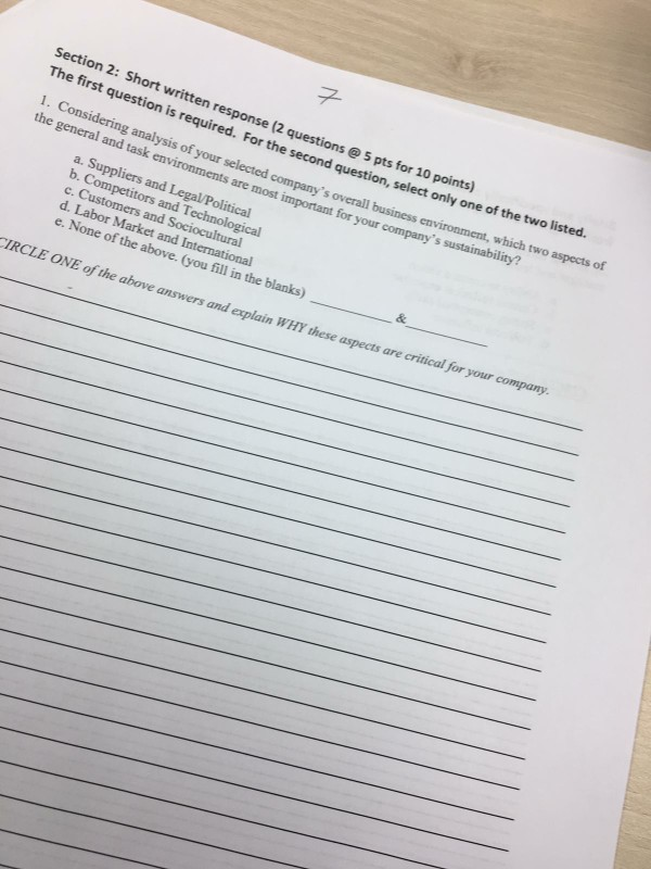 My Company is Samsumg Section 2: Short written