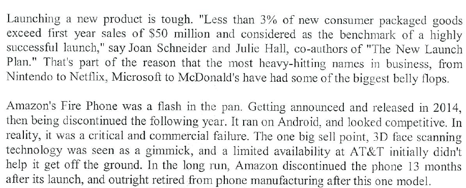 Launching a new product is tough. "Less than 3%