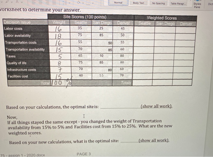 4) Case Study Selecting a location using the