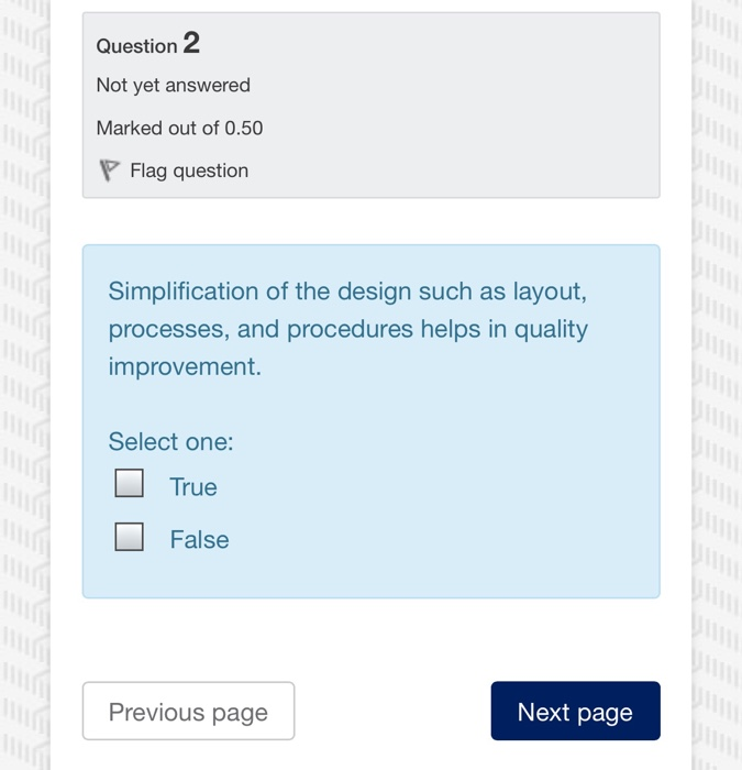 Question 2 Not yet answered Marked out of 0.50