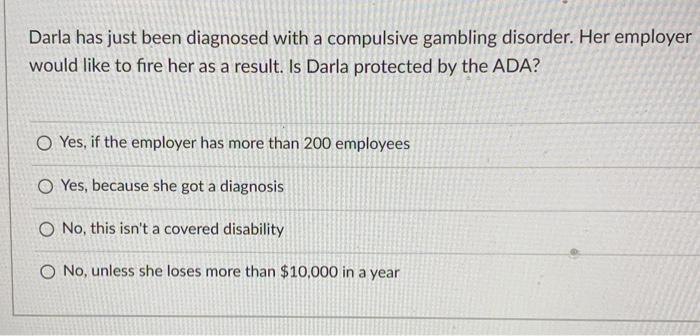 Darla has just been diagnosed with a compulsive