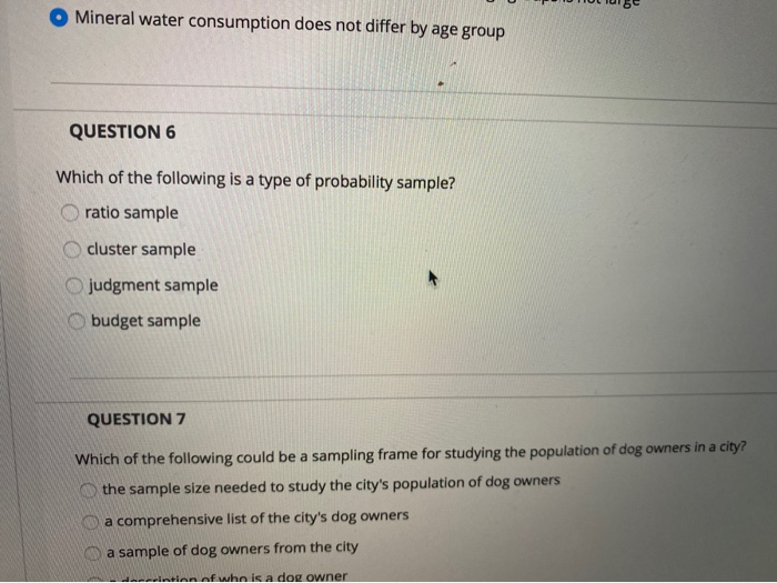 Mineral water consumption does not differ by age