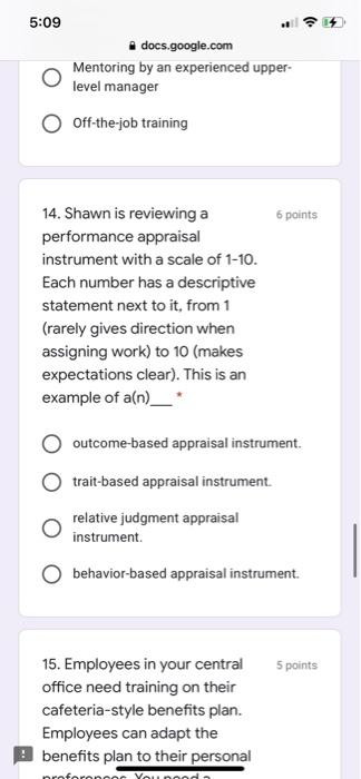 5:09 docs.google.com Mentoring by an experienced