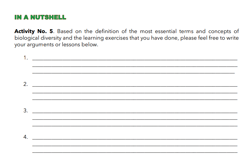 IN A NUTSHELL Activity No. 5. Based on the