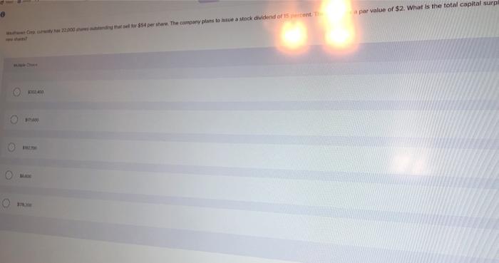 par value of $2. What is the total capital surpl