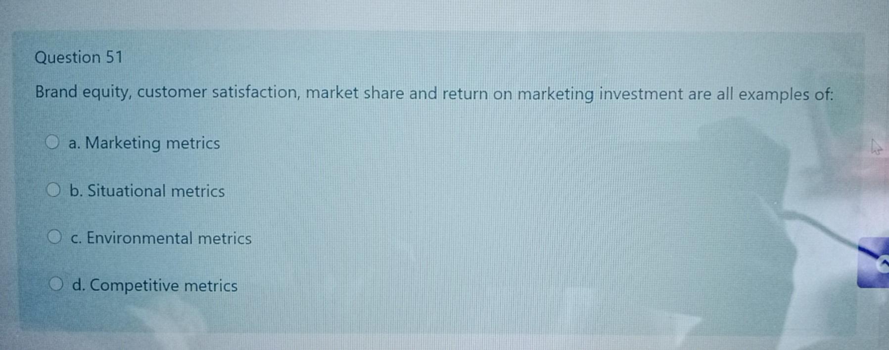 marketing Question 51 Brand equity, customer