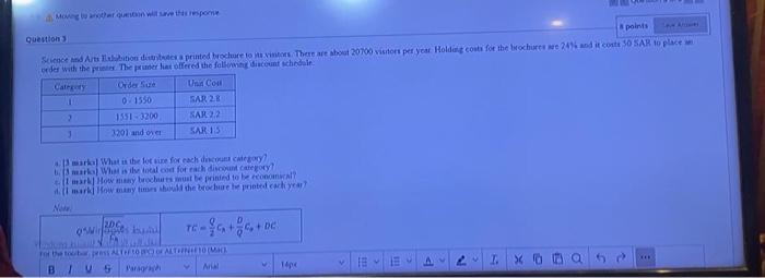 Question points Science and Articlation des