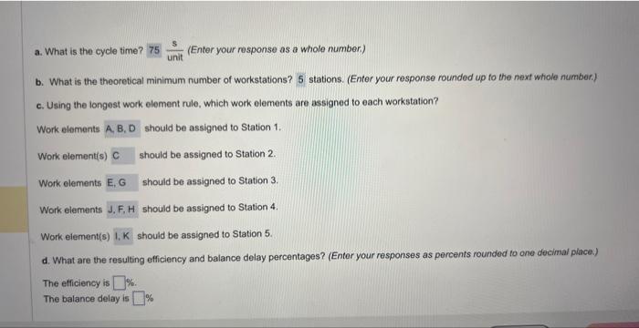 please answer question d the efficiency % the