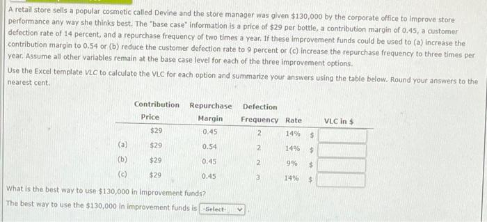 A retail store sells a popular cosmetic called